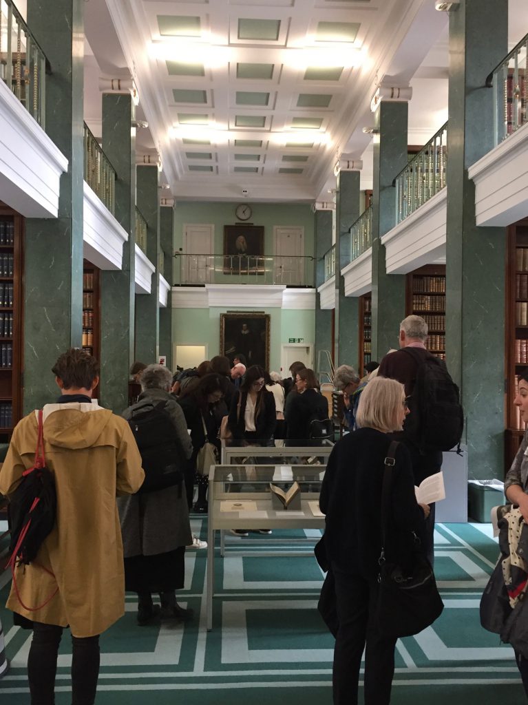 Delegates view the exhibition at Middle Temple Library
