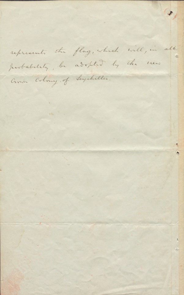 Page of notes on Seychelles handwritten by General Gordon