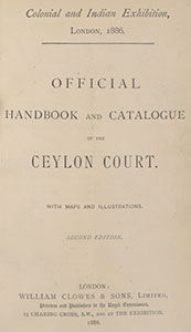 Title page of Officila catalogue of the Ceylon Court, 1886