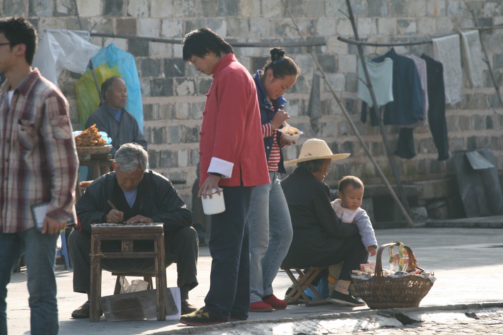 Chinese older people working and child rearing in a rural village (photo: Christina Maags)
