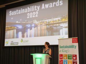 Director of Sustainability, Kat Thorne, hosting the awards ceremony.