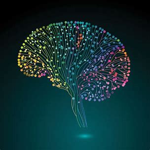 a brain with coloured neurons
