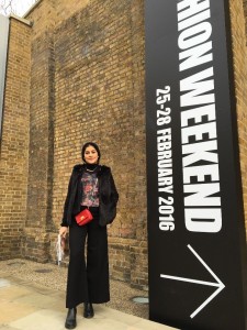 Dana at London Fashion Week with the Fashion Society.
