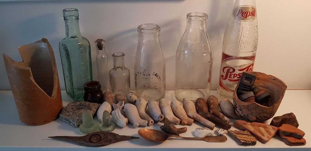 a collection of objects and artefacts Luis had found