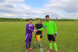 The two captains and organisers, Nick Burgess (Purple) and Beniamino Still (Green) with Tom Smith