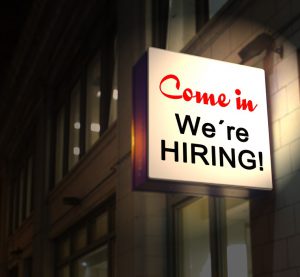Image of a hiring sign