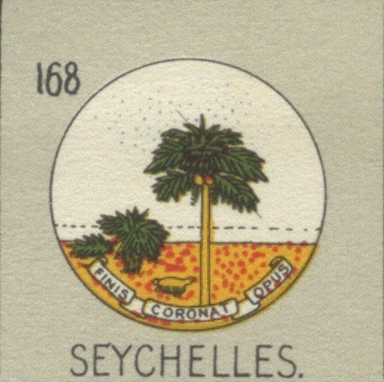 Seychelles' central badge as seen in 1952