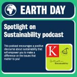 Graphic showing what the Spotlight on Sustainability podcast is about.
